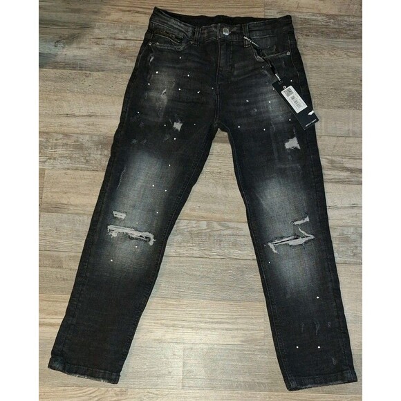 Boys Supply And Demand Denver Jeans Blk Distressed Size 10-12 Med (11) - Picture 4 of 5